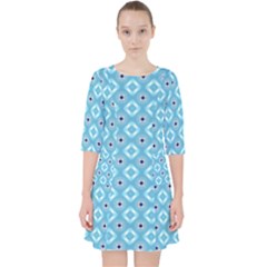 Blue Pattern Pocket Dress