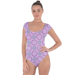 Circumference Point Pink Short Sleeve Leotard 