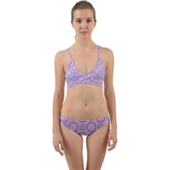 Circumference Point Pink Wrap Around Bikini Set