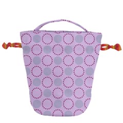 Circumference Point Pink Drawstring Bucket Bag