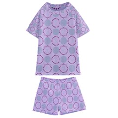 Circumference Point Pink Kids  Swim Tee And Shorts Set