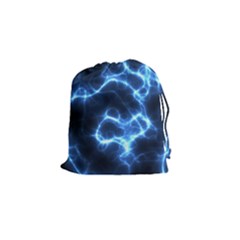 Electricity Blue Brightness Drawstring Pouch (small)