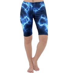 Electricity Blue Brightness Cropped Leggings  by HermanTelo