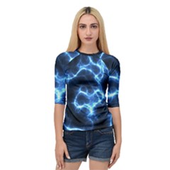 Electricity Blue Brightness Quarter Sleeve Raglan Tee