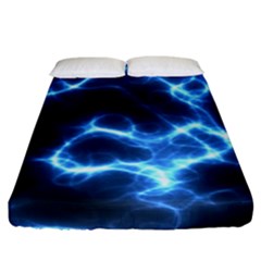 Electricity Blue Brightness Fitted Sheet (king Size) by HermanTelo