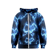 Electricity Blue Brightness Kids  Zipper Hoodie by HermanTelo