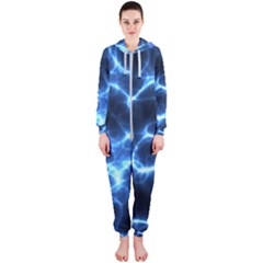 Electricity Blue Brightness Hooded Jumpsuit (ladies)  by HermanTelo