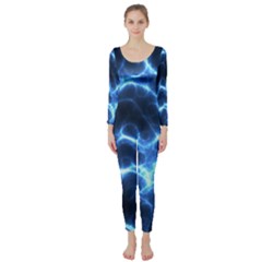 Electricity Blue Brightness Long Sleeve Catsuit by HermanTelo