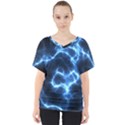 Electricity Blue Brightness V-Neck Dolman Drape Top View1