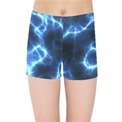 Electricity Blue Brightness Kids  Sports Shorts by HermanTelo