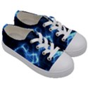 Electricity Blue Brightness Kids  Low Top Canvas Sneakers View3