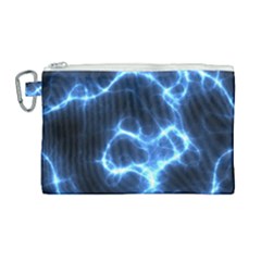 Electricity Blue Brightness Canvas Cosmetic Bag (large) by HermanTelo