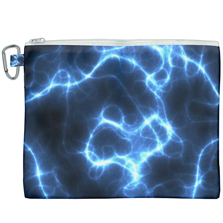 Electricity Blue Brightness Canvas Cosmetic Bag (XXXL)