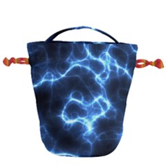 Electricity Blue Brightness Drawstring Bucket Bag by HermanTelo