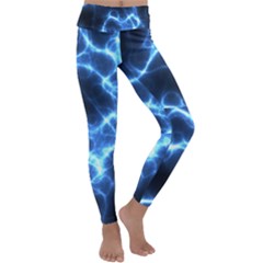 Electricity Blue Brightness Kids  Lightweight Velour Classic Yoga Leggings by HermanTelo