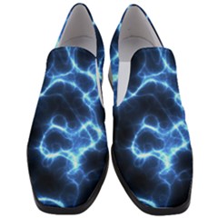 Electricity Blue Brightness Women Slip On Heel Loafers