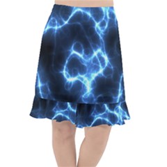 Electricity Blue Brightness Fishtail Chiffon Skirt