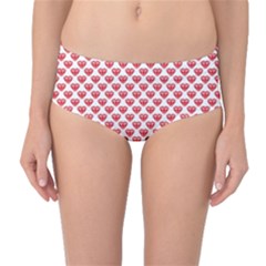 Red Diamond Mid-waist Bikini Bottoms