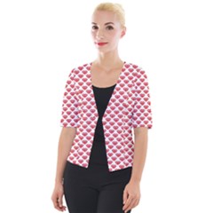 Red Diamond Cropped Button Cardigan by HermanTelo