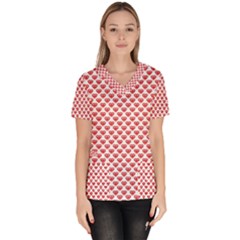 Red Diamond Women s V-neck Scrub Top by HermanTelo