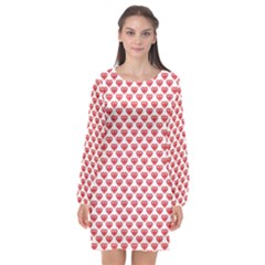 Red Diamond Long Sleeve Chiffon Shift Dress  by HermanTelo