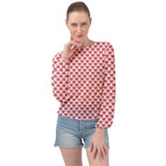 Red Diamond Banded Bottom Chiffon Top