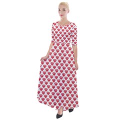 Red Diamond Half Sleeves Maxi Dress