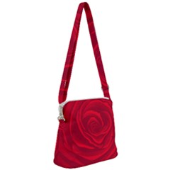 Roses Red Love Zipper Messenger Bag