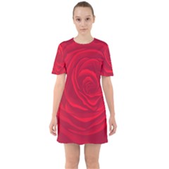 Roses Red Love Sixties Short Sleeve Mini Dress