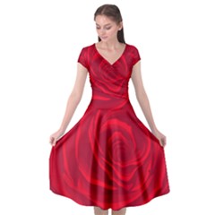 Roses Red Love Cap Sleeve Wrap Front Dress