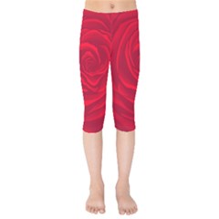 Roses Red Love Kids  Capri Leggings 