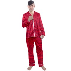 Roses Red Love Men s Satin Pajamas Long Pants Set