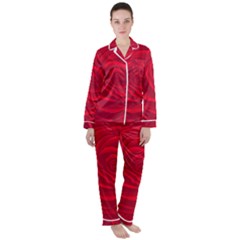 Roses Red Love Satin Long Sleeve Pyjamas Set