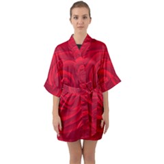 Roses Red Love Quarter Sleeve Kimono Robe