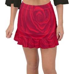 Roses Red Love Fishtail Mini Chiffon Skirt