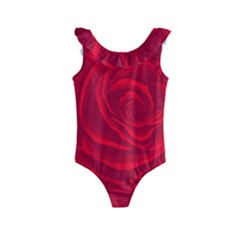 Roses Red Love Kids  Frill Swimsuit