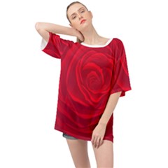 Roses Red Love Oversized Chiffon Top by HermanTelo