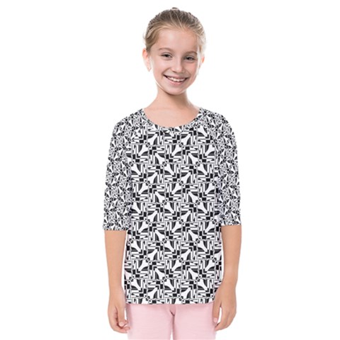 Ornamental Checkerboard Kids  Quarter Sleeve Raglan Tee by HermanTelo