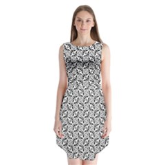 Ornamental Checkerboard Sleeveless Chiffon Dress  