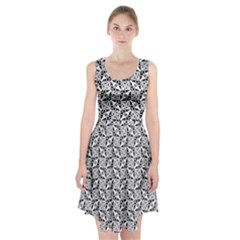 Ornamental Checkerboard Racerback Midi Dress