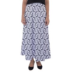 Ornamental Checkerboard Flared Maxi Skirt