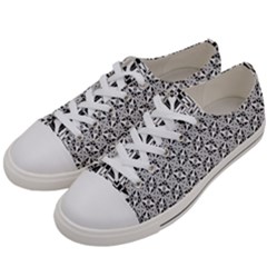 Ornamental Checkerboard Women s Low Top Canvas Sneakers