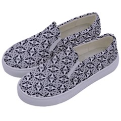 Ornamental Checkerboard Kids  Canvas Slip Ons by HermanTelo