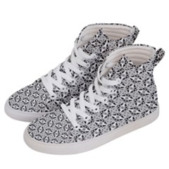 Ornamental Checkerboard Women s Hi-top Skate Sneakers