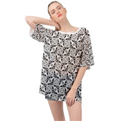 Ornamental Checkerboard Oversized Chiffon Top by HermanTelo