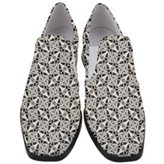 Ornamental Checkerboard Women Slip On Heel Loafers