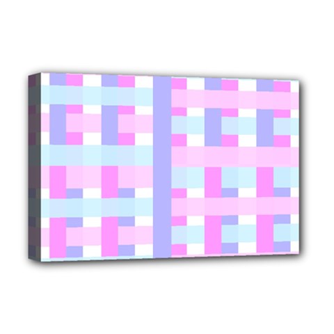 Gingham Nurserybaby Deluxe Canvas 18  X 12  (stretched) by HermanTelo