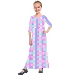 Gingham Nurserybaby Kids  Quarter Sleeve Maxi Dress