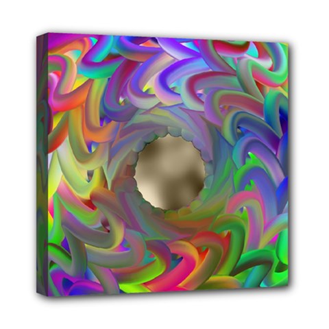 Rainbow Plasma Neon Mini Canvas 8  X 8  (stretched)