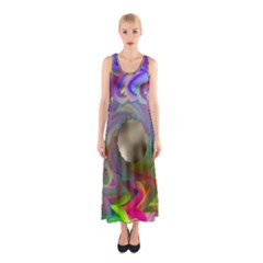 Rainbow Plasma Neon Sleeveless Maxi Dress